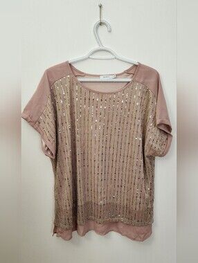 Ricki's Rose Gold Sequin Short Sleeve Blouse
